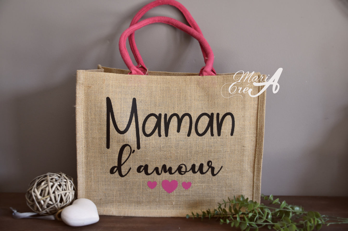 Sac en toile de jute "... d'amour "