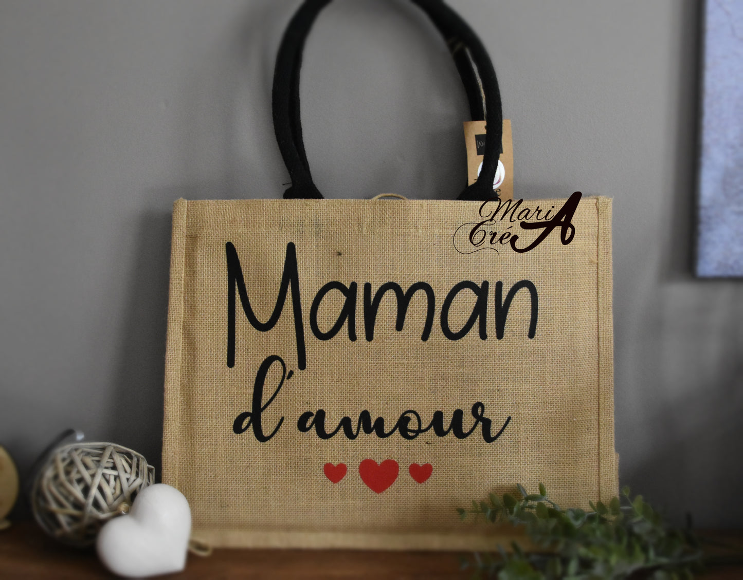 Sac en toile de jute "... d'amour "