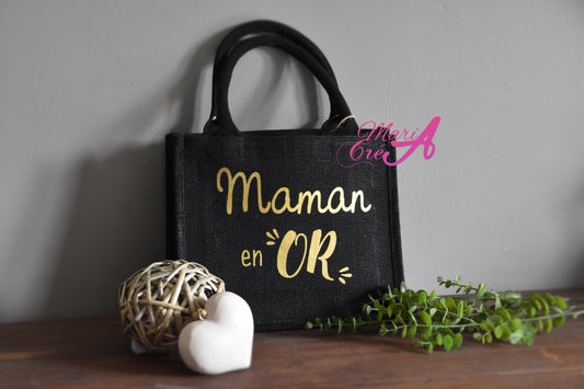 Sac en toile de jute "... en or "