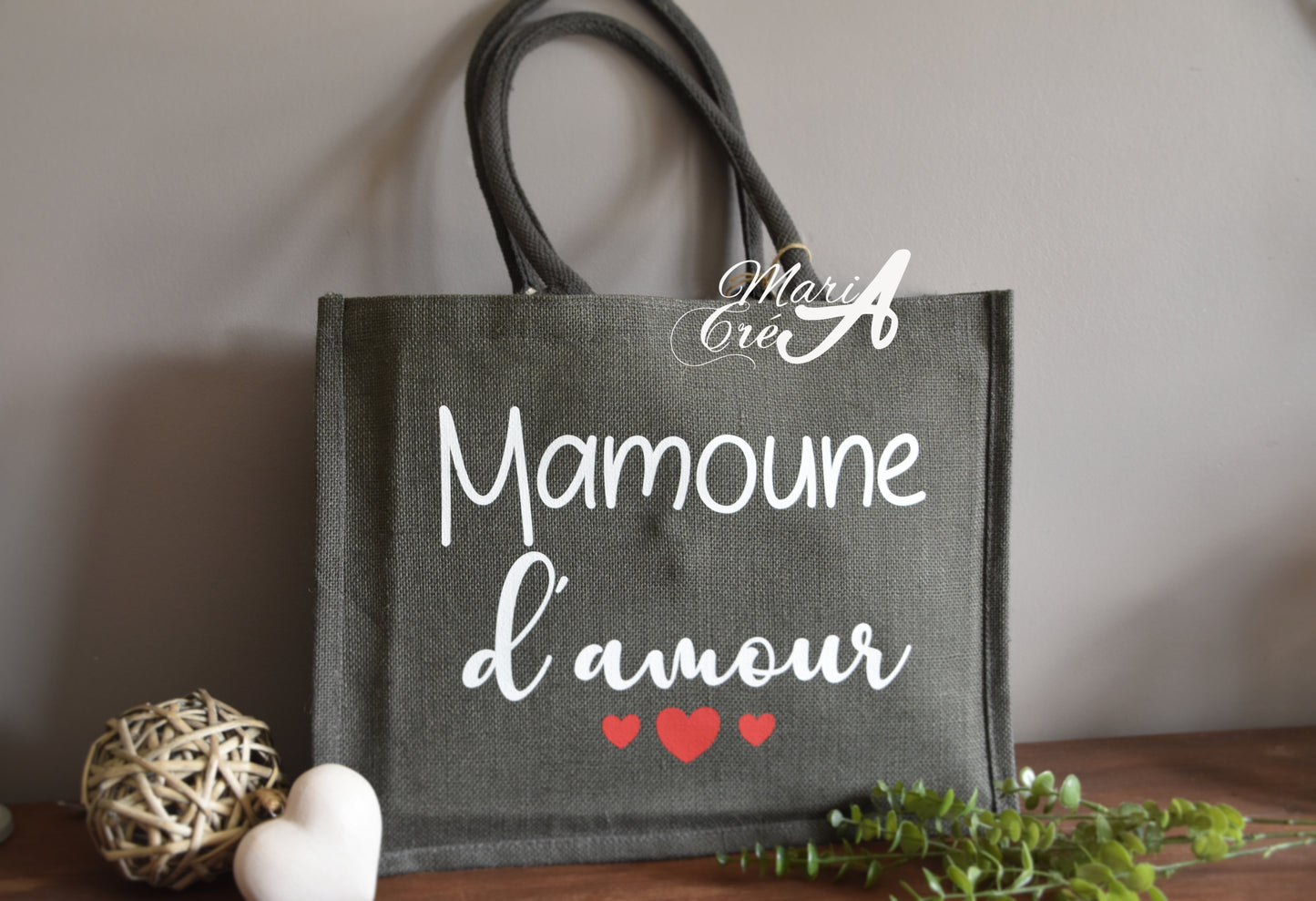 Sac en toile de jute "... d'amour "