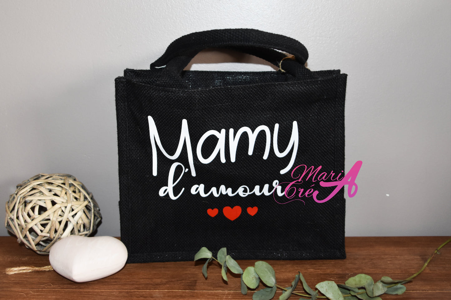 Sac en toile de jute "... d'amour "
