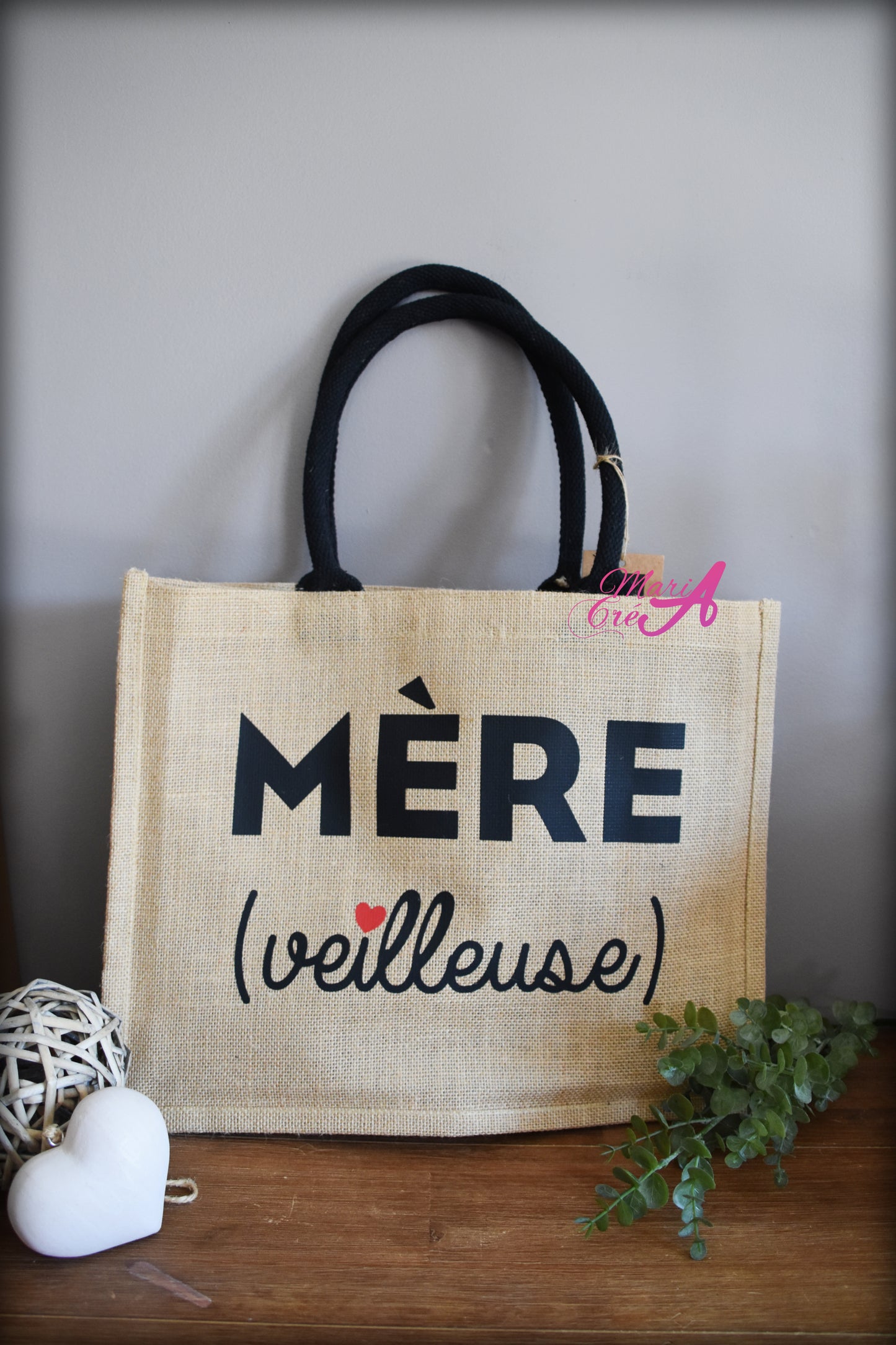 Sac en toile de jute "MERE veilleuse"