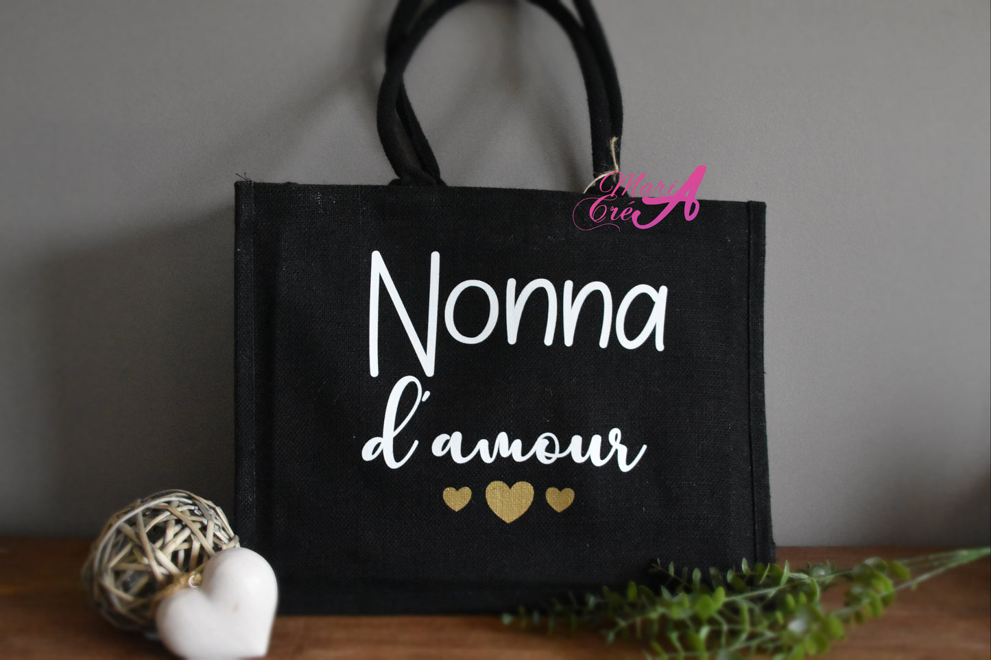 Sac en toile de jute "... d'amour "