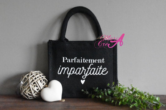 Sac en toile de jute "Parfaitement imparfaite"