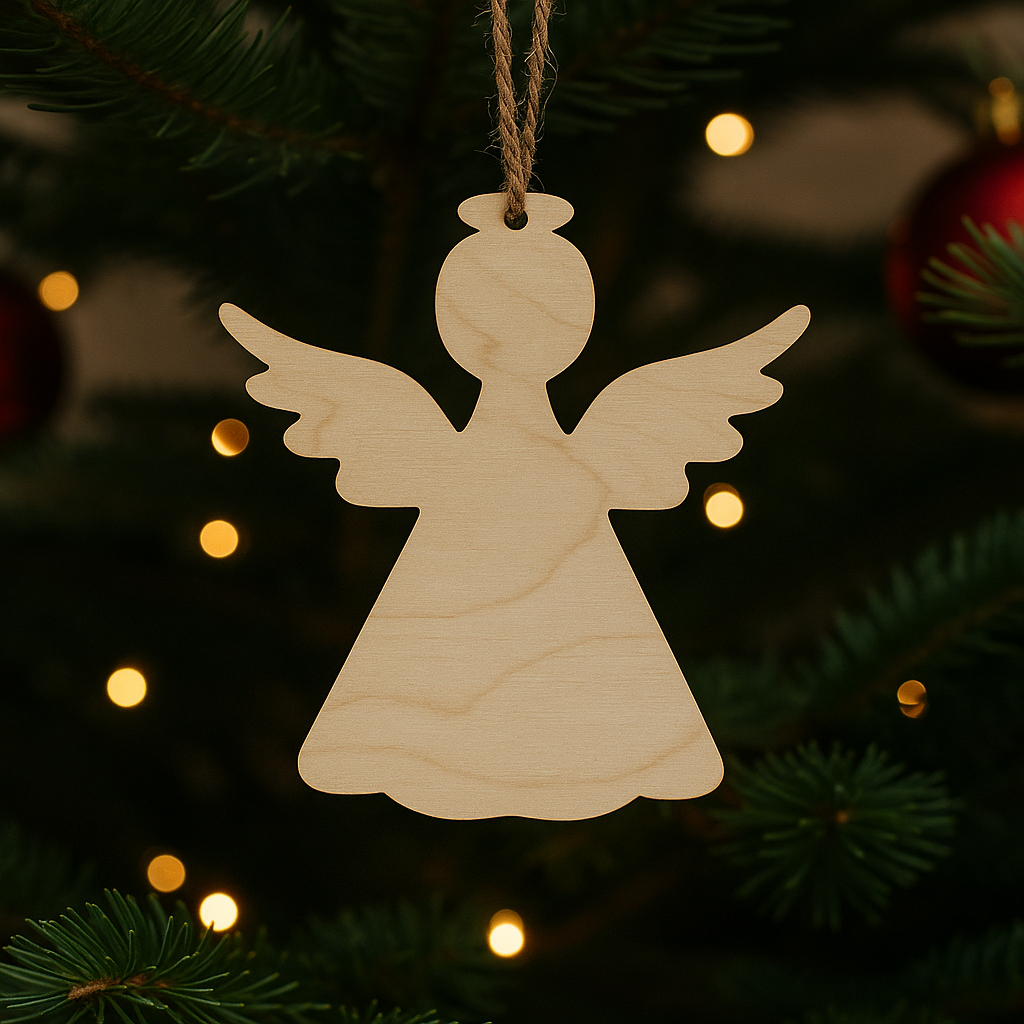 Suspension ange en bois