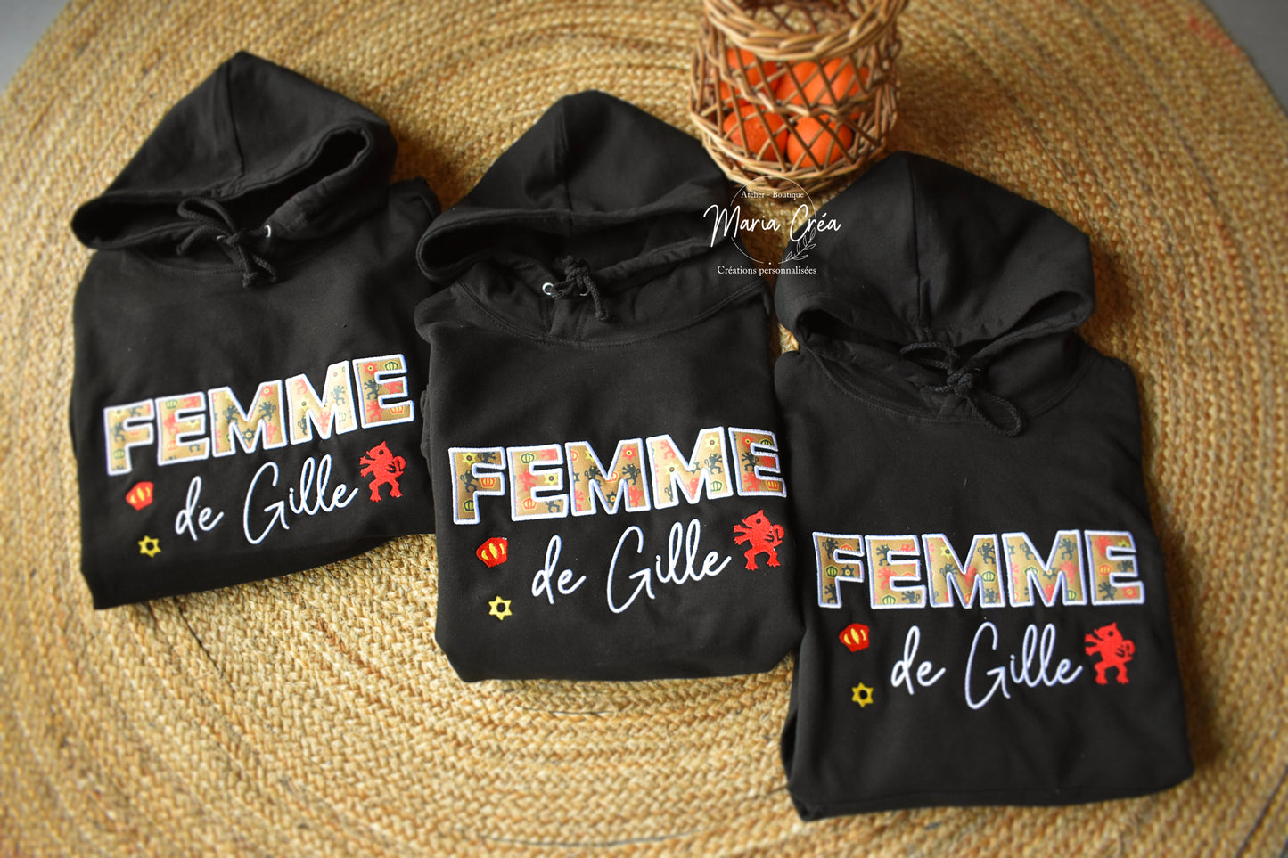 Sweat Carnaval brodé ".... de Gille" avec motif