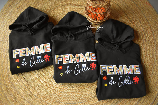 Sweat Carnaval brodé ".... de Gille" avec motif