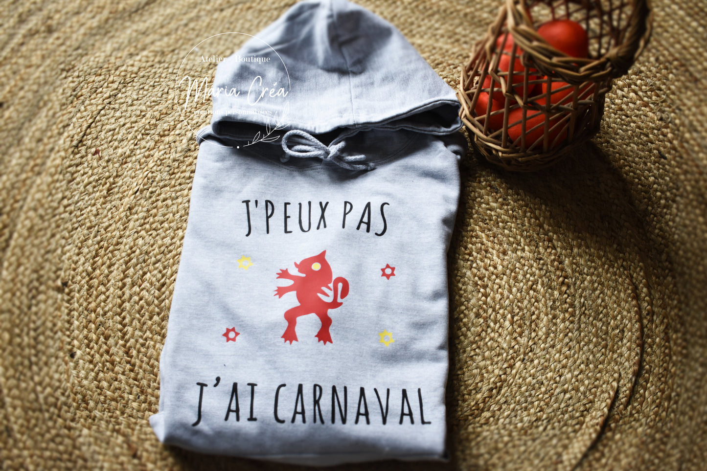 Sweat "J'peux pas, j'ai carnaval de ..." modèle lion