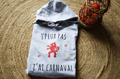 Sweat "J'peux pas, j'ai carnaval de ..." modèle lion