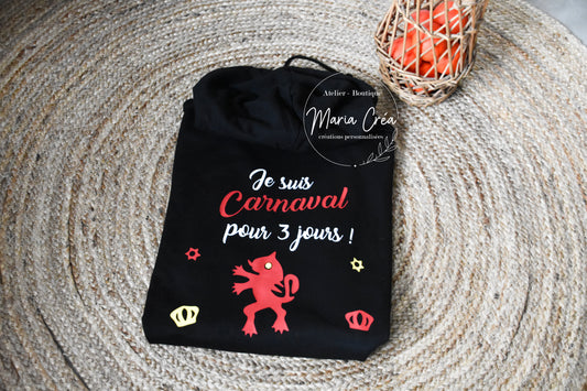 Sweat enfant  "J'ai carnaval pour 3 jours"
