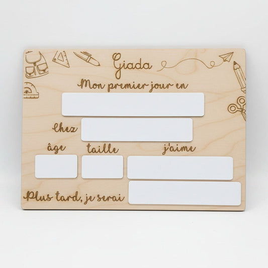 Tableau rentrée scolaire - Mon premier jour d'école