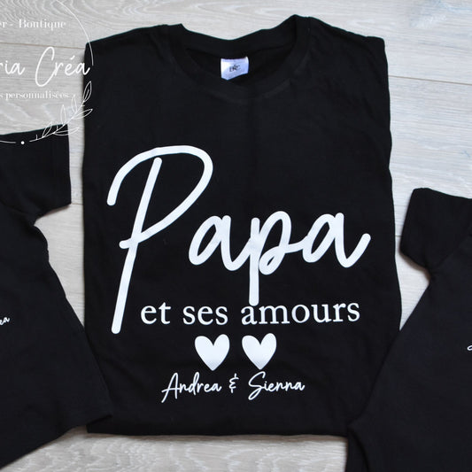 T-shirt homme "Papa et ses amours"