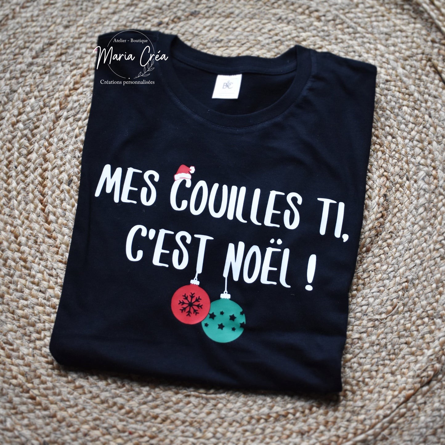 Pull de Noël humoristique "Mes couilles ti, c'est Noël"