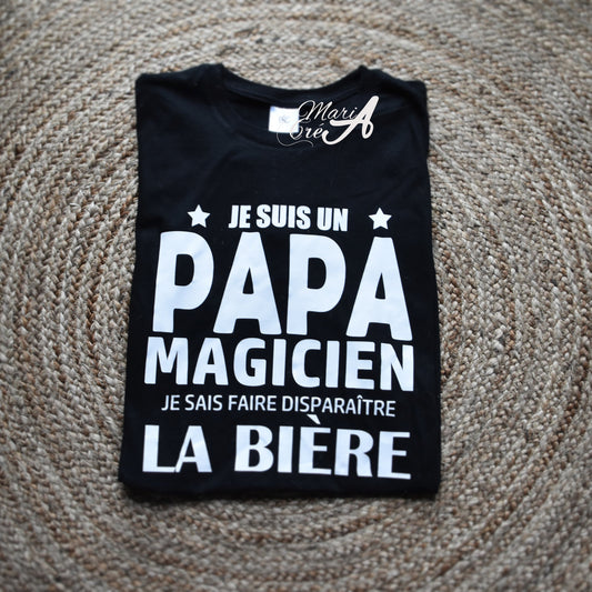 T-shirt homme "Je suis un .... magicien, je sais faire disparaire la bière"